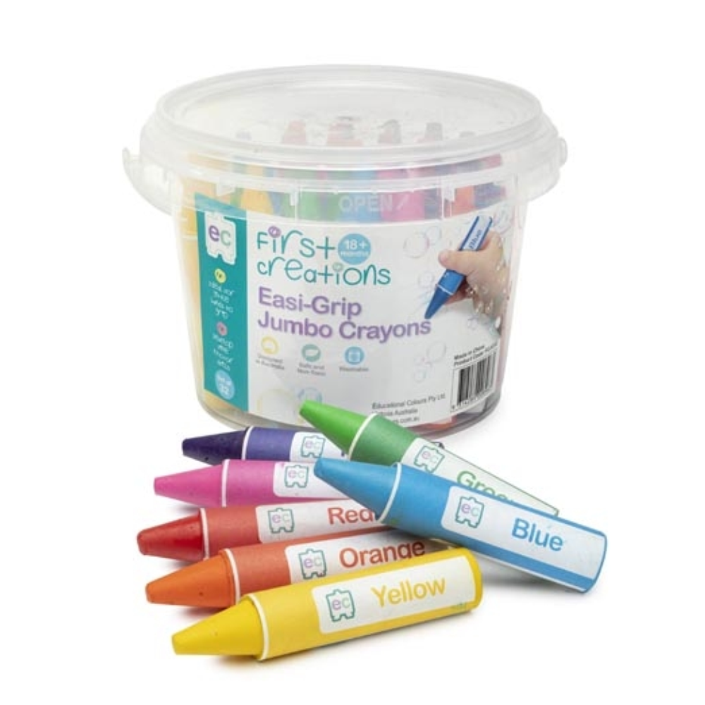 First Creation Easi-Grip Jumbo Crayons Tub of 32 EC